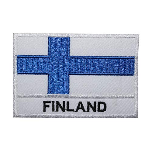 Bestickter Flicken zum Aufbügeln oder Aufnähen, Motiv: Finnland-Flagge, 9 x 6 cm von Pro Armour