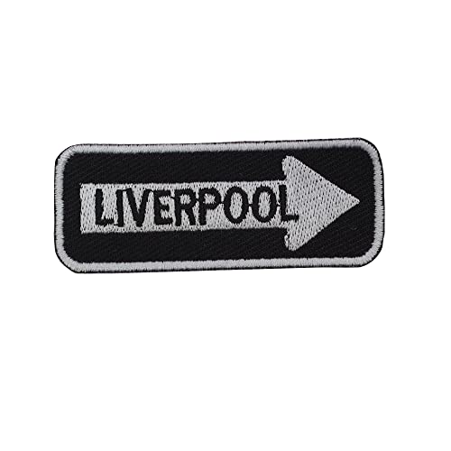 Liverpool Straßenschild, bestickt, zum Aufnähen oder Aufbügeln, 7,5 x 3 cm von Pro Armour