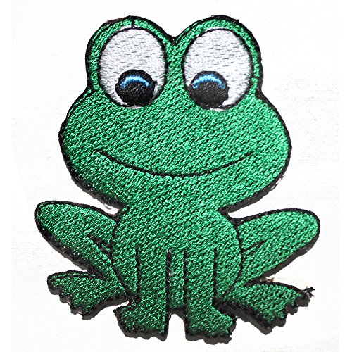 Niedlicher Frosch bestickter Aufnäher zum Aufbügeln oder Aufnähen für Kleidung etc. von Pro Armour