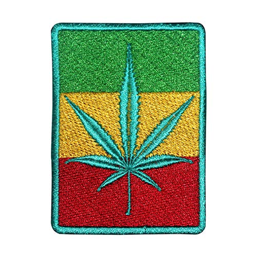 Rasta Marihuana Flagge bestickt zum Aufbügeln oder Aufnähen für Kleidung etc. 9 x 6 cm von Pro Armour