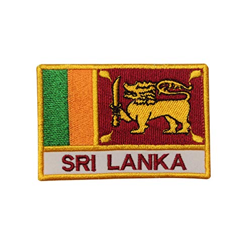 Sri Lanka Nationalflagge bestickt zum Aufbügeln oder Aufnähen, Abzeichen für Kleidung etc. 9 x 6 cm von Pro Armour