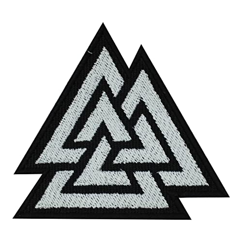 Valknut Wikingerdreiecke einfach schwarz bestickt zum Aufbügeln oder Aufnähen auf Kleidung etc. 6,5 x 7 cm von Pro Armour