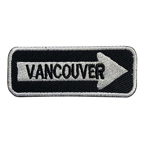 Vancouver Straßenschild-Aufnäher, bestickt, zum Aufbügeln oder Aufnähen, für Kleidung etc., 7,5 x 3 cm von Pro Armour