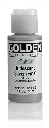 Pro-Art Golden Fluid Acrylfarbe, 28 ml, schillerndes Silber, fein von GOLDEN