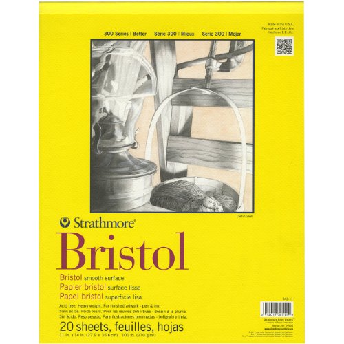 Strathmore 300 Series Bristol Smooth Paper Pad 27,9 x 35,6 cm, 20 Blatt, Papier, durchsichtig, 11x14 von Strathmore