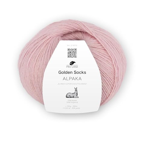 Pro Lana Golden Socks Alpaka, 100 g/390 m, 70% Alpaka, 30% Polyamid, 4-fädig, superweiche Sockenwolle (37 rosa mel.) von PRO LANA