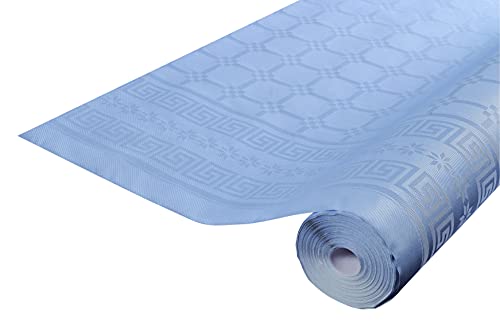 Pronappe Tischdecke R482515I Einweg-Tischdecke aus Damastpapier Länge 25m Breite 1,20m (pro Rolle) Farbe hellblau Damastpapier mit schickem und klassischem Universalmuster von Pro Nappe