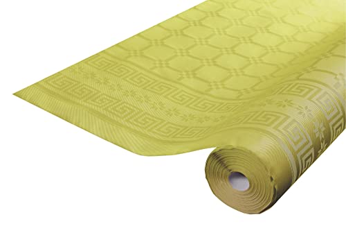 Pronappe Tischdecke R482535I Einweg-Tischdecke aus Damastpapier Länge 25m Breite 1,20m (pro Rolle) Farbe Kiwigrün Damastpapier mit universellem Muster schick und klassisch von Pro Nappe