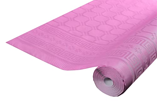 Pro Nappe Pronappe Tischdecke R482514I Einweg-Tischdecke aus Damastpapier Länge 25m Breite 1,20m (pro Rolle) Farbe Bonbonrosa Damastpapier mit schickem und klassischem Universalmuster von Cogir