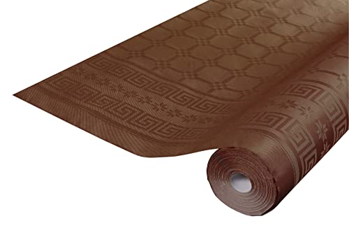 Pronappe Tischdecke R482529I Einweg-Tischdecke aus Damastpapier Länge 25m Breite 1,20m (pro Rolle) Farbe Schokolade Damastpapier mit schickem und klassischem Universalmuster von Cogir