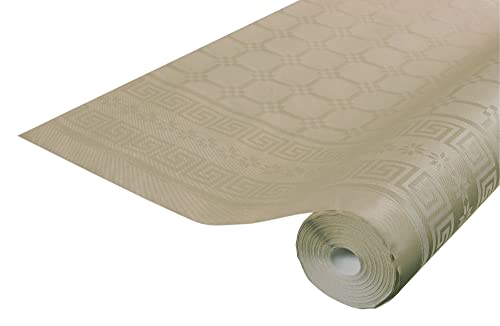 Pronappe Tischdecke R482587I Einweg-Tischdecke aus Damastpapier Länge 25m Breite 1,20m (pro Rolle) Farbe Kork Damastpapier mit schickem und klassischem Universalmuster von Pro Nappe