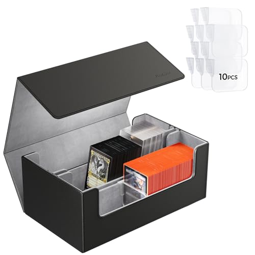 ProCase 2 Slot Sammelkarten-Aufbewahrungsbox, Magnetverschluss Deck Box für Magnetkartenhalter, MTG, TCG, Toploader, Yugioh, Sportkarten mit verstellbaren Fächern -Schwarzgrau von ProCase