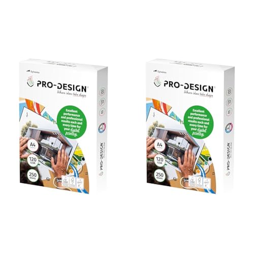 ProDesign Druckerpapier 250 Blatt weiß 120g A4 29,7 x 21 cm (Packung mit 2) von ProDesign