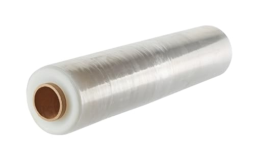 Paletten-Schrumpffolie, dehnbar, strapazierfähig, industrielle Frischhaltefolie, 400 mmx250 mx25 Mikrometer, transparente Verpackungsrolle für Gepäck, Umzug, Möbel, schützt starke Verpackung, 1 Stück von ProTape