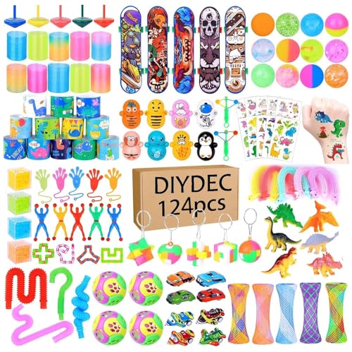 124 Stück Party Kindergeburtstag Gastgeschenke Set, Party Favor Spielzeug, Kleinspielzeug Set, Kindergeburtstag Mitgebsel Set, Party Spielzeug, Party Favor Set Junge Mädchen Geburtstag Gastgeschenke von Probuk