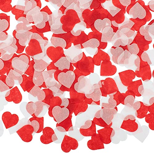 6000 Stück Konfetti Hochzeit Probuk 2.5cm Rot&Rosa&Weiß Mehrfarbige Herzen Tissue Confetti Konfetti,Partydeko Seidenpapier Papier Konfetti für Geburtstag,Hochzeit,Jahrestage,Geschenk-Boxen,Luftballons von Probuk