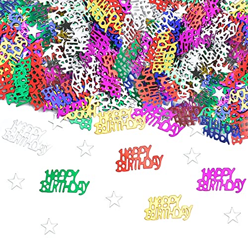 Happy BirthdayKonfetti 15g,Geburtstag Confetti Table Decoration,Babydusche,Junge Mädchen Geburtstagsparty,Tisch Deko Streudeko(Bunt，Mehrfarbig) von Probuk