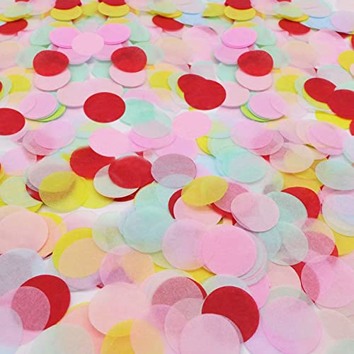 2.5cm Runde Punkte Konfetti Probuk 60g Runde Tissue Confetti Konfetti Punkte mit 4 verschiedenen Farben Dot Streudeko Tisch Deko für Geburtstag Hochzeit Party Dekoration Füllmaterial Geschenk von Probuk