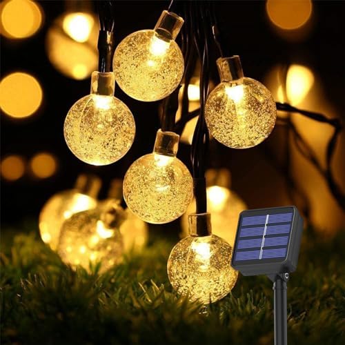 Probuk Solar Lichterkette Aussen 100 LED,12M Lichterkette Solar,8 Modes Outdoor Solarlichterkette Strom für Garten,Terrasse,Balkon,Hochzeit,Partys (Warmweiß) von Probuk