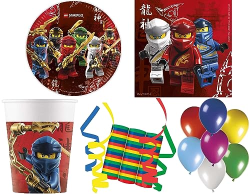 140-tlg. Set Kindergeburtstag Party Feier Fete Deko Motto Lego Ninjago von Procos