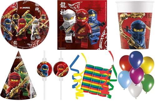 156-tlg. Set Kindergeburtstag Party Feier Fete Deko Motto Lego Ninjago von Procos