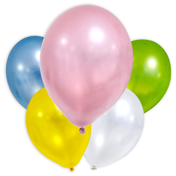 Bunte Metallic-Ballons, 8 Stk., 20cm von Procos