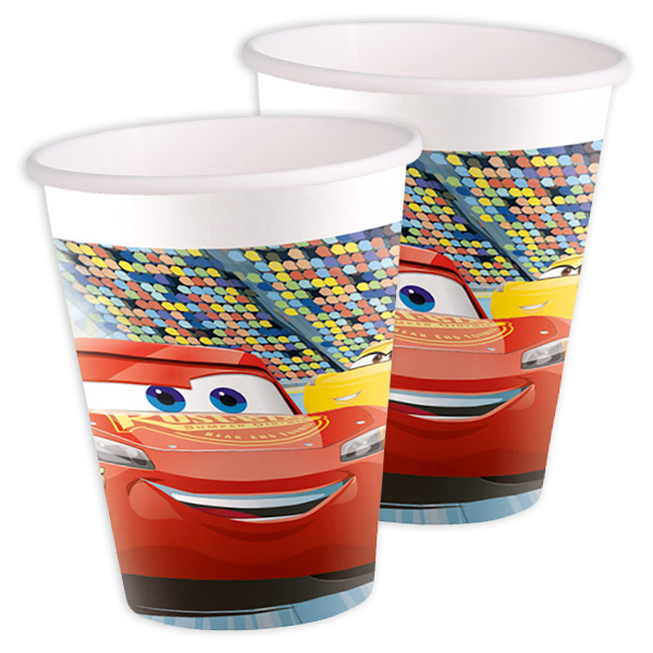 Cars 3 Pappbecher mit Lightning McQueen-Motiv, 8 Stück, 200ml von Procos