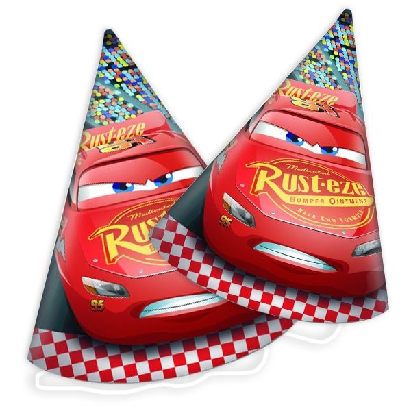 Cars 3 Partyhüte im 6er Pack mit Lightning McQueen, Pappe von Procos