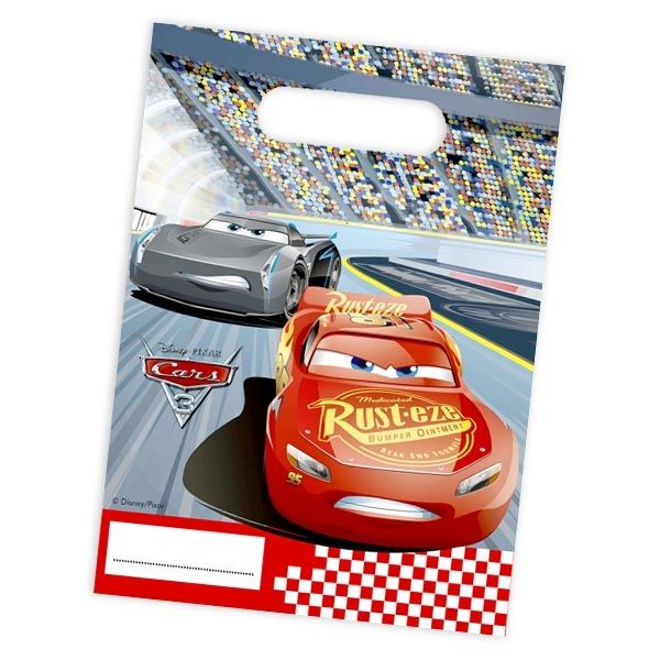 Cars 3 Partytütchen mit coolen Rennwagen im 6er Pack, Folie von Procos