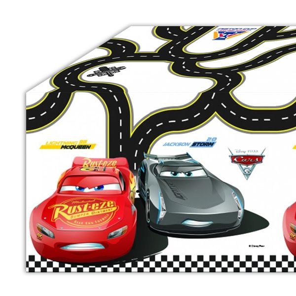 Cars 3 Tischdecke aus Folie, 1,2×1,8m, 1 Partytischdecke mit Rennwagen von Procos