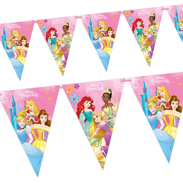 Disney Princess Wimpelkette, 2,3m, Märchen-Raumdeko von Procos