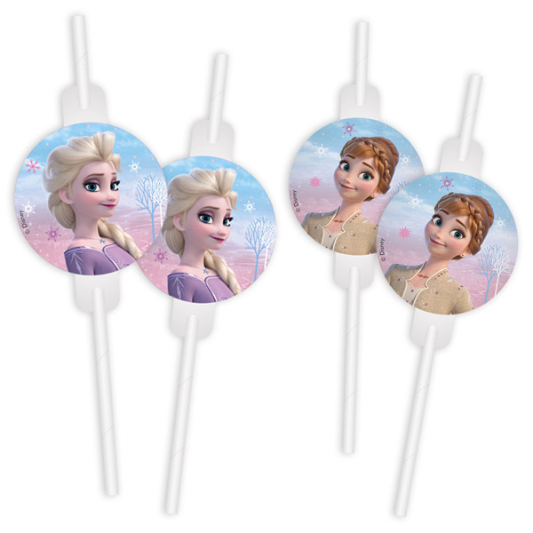 Frozen 2 Wind Spirit Motiv-Trinkhalme aus Papier, 4er Pack, 22cm von Procos