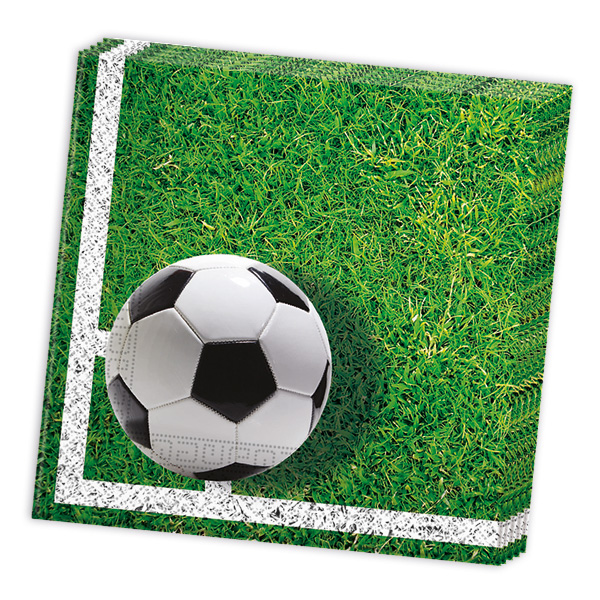 Fußball Servietten, 20 Stk, 33cm x 33cm von Procos