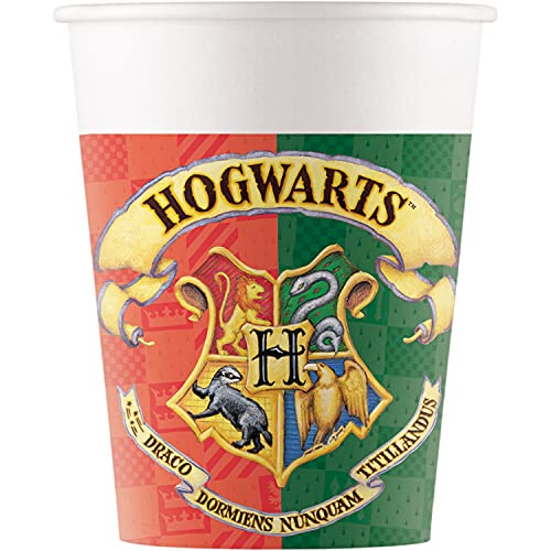 Harry Potter-Pappbecher Zauberlehrling 8 Stück bunt 200 ml - Grün von Procos