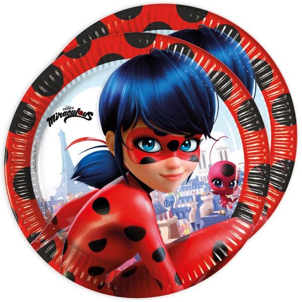 Miraculous Teller, 8er Pack, 23cm, Ladybug-Partyteller für Kinder von Procos