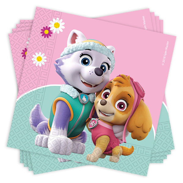 Paw Patrol Girls Servietten, 20 Stk, 33cm x 33cm von Procos