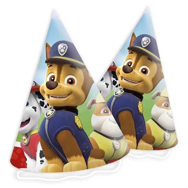 Paw Patrol Partyhütchen im 6er Pck, Papphüte zum Geburtstag von Procos