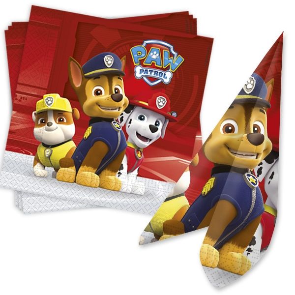 Paw Patrol Servietten, 20 Stk, 33cm x 33cm von Procos