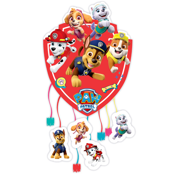 Paw Patrol Zugpinata aus Pappe mit 8 Bändern, 21cm x 27cm von Procos