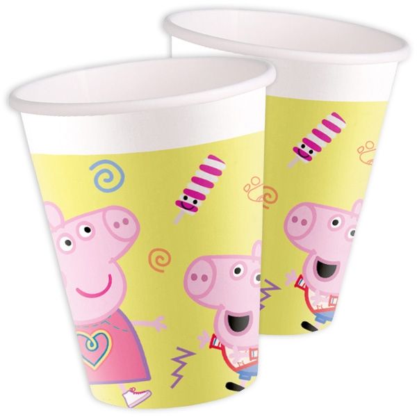 Peppa Pig Pappbecher, 8 Stk, Vol. 200ml von Procos