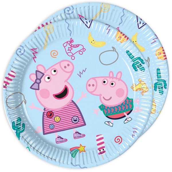 Peppa Pig Partyteller, 8er Pck, Ø 23cm von Procos