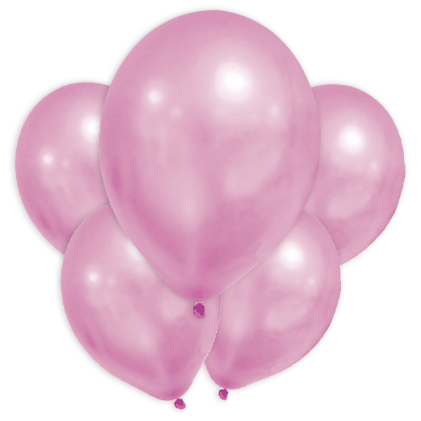 Pinke Metallic-Ballons, 8 Stk., 20cm von Procos