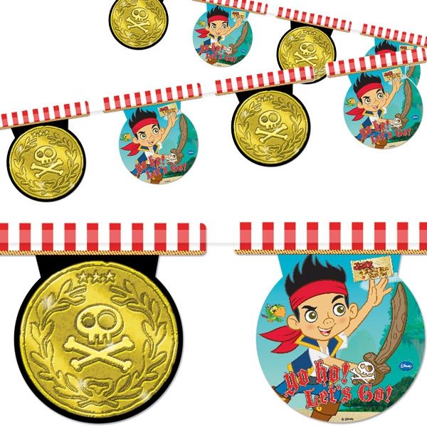 Pirat Jake Flaggenbanner mit Goldstück-Motiv, 2,3m, 1 Stück von Procos