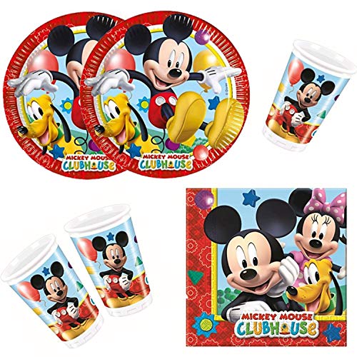 Procos 10108580 Kinderpartyset Disney Mickey Mouse Playful Mickey, 36 teilig (8+8+20) von Procos