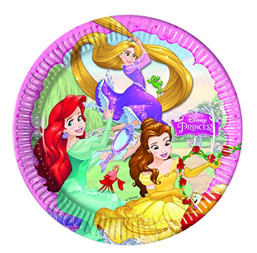 Procos 46880 86677 Disney Princess Dreaming Pappteller, Ø23 cm, rosa von Procos