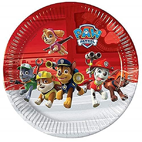 Procos 67202 89774 - Teller Paw Patrol, 8 Stück, Durchmesser 23 cm, Einwegteller, Kindergeburtstag, Partygeschirr von Procos