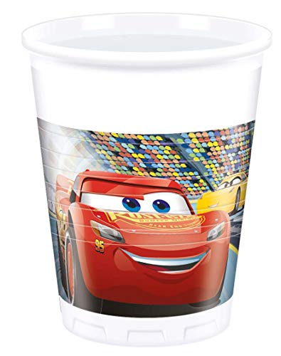 Procos 87798 - Becher Cars 3, 8 Stück, Fassungsvermögen 200 ml, Einwegbecher, Partygeschirr, Kindergeburtstag von Procos