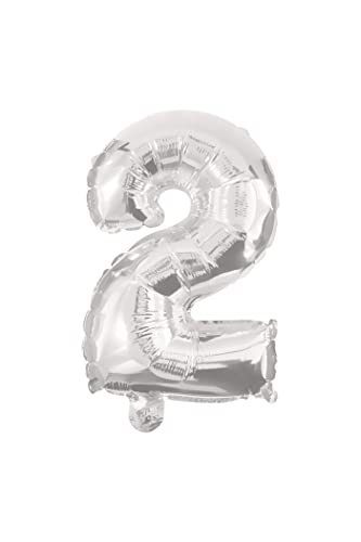 Procos 89799 - Folienballon Zahl 2, Befüllung mit Helium oder Luft, Geburtstag, Dekoration, Party, Jubiläum von Procos