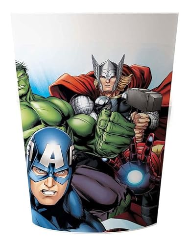 Procos 92847 - Mehrwegbecher Avengers, 2 Stück, Fassungsvermögen 230 ml, wiederverwendbar, Partygeschirr, Bunt von Procos