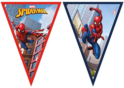 Procos 93867 - Flaggenbanner Spiderman Crime Fighter, FSC, Hängedekoration, Girlande, Geburtstag, Mottoparty von Procos